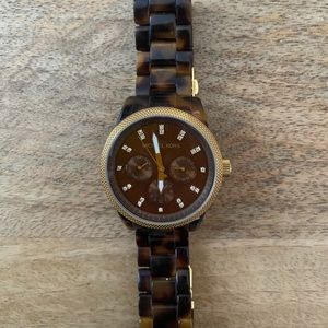 Michael Kors Tortoise shell and gold watch